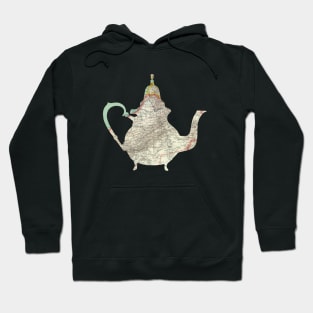 Moroccan Teapot cut from 1937 Map of Morocco Hoodie